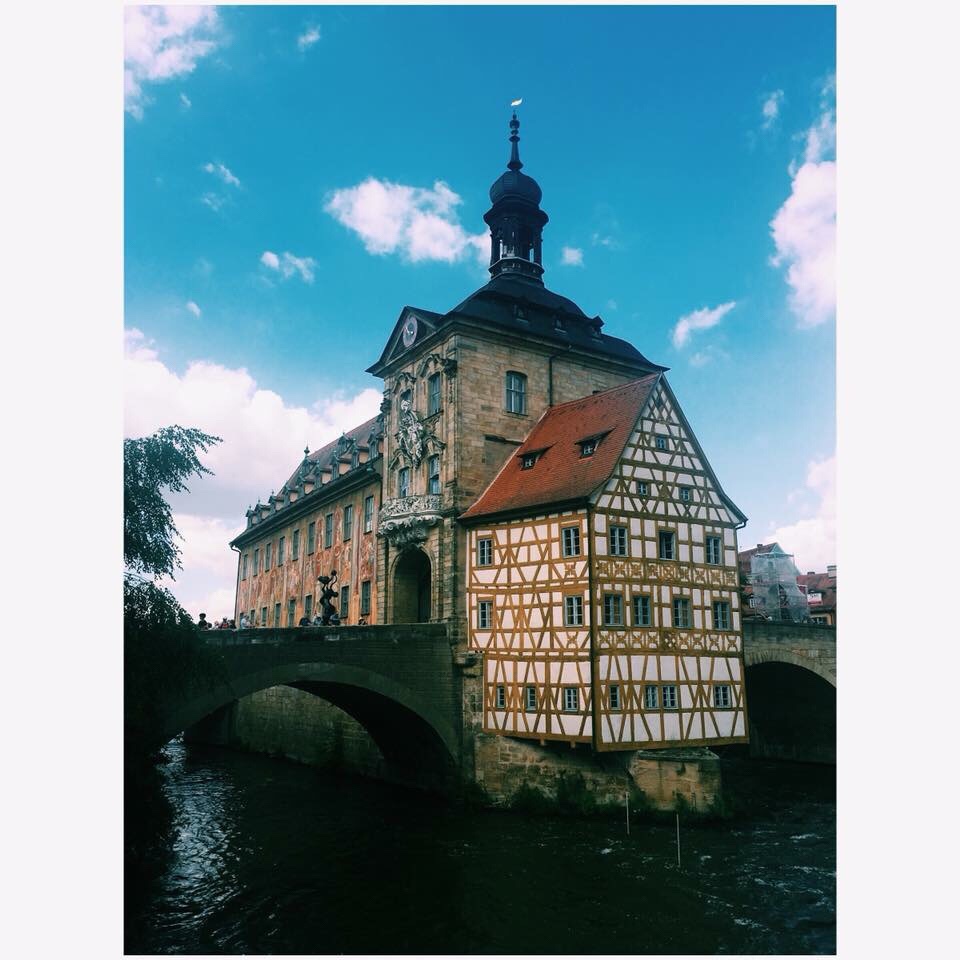 bamberg germany canal and building and bridge, bambergas vokietijoje